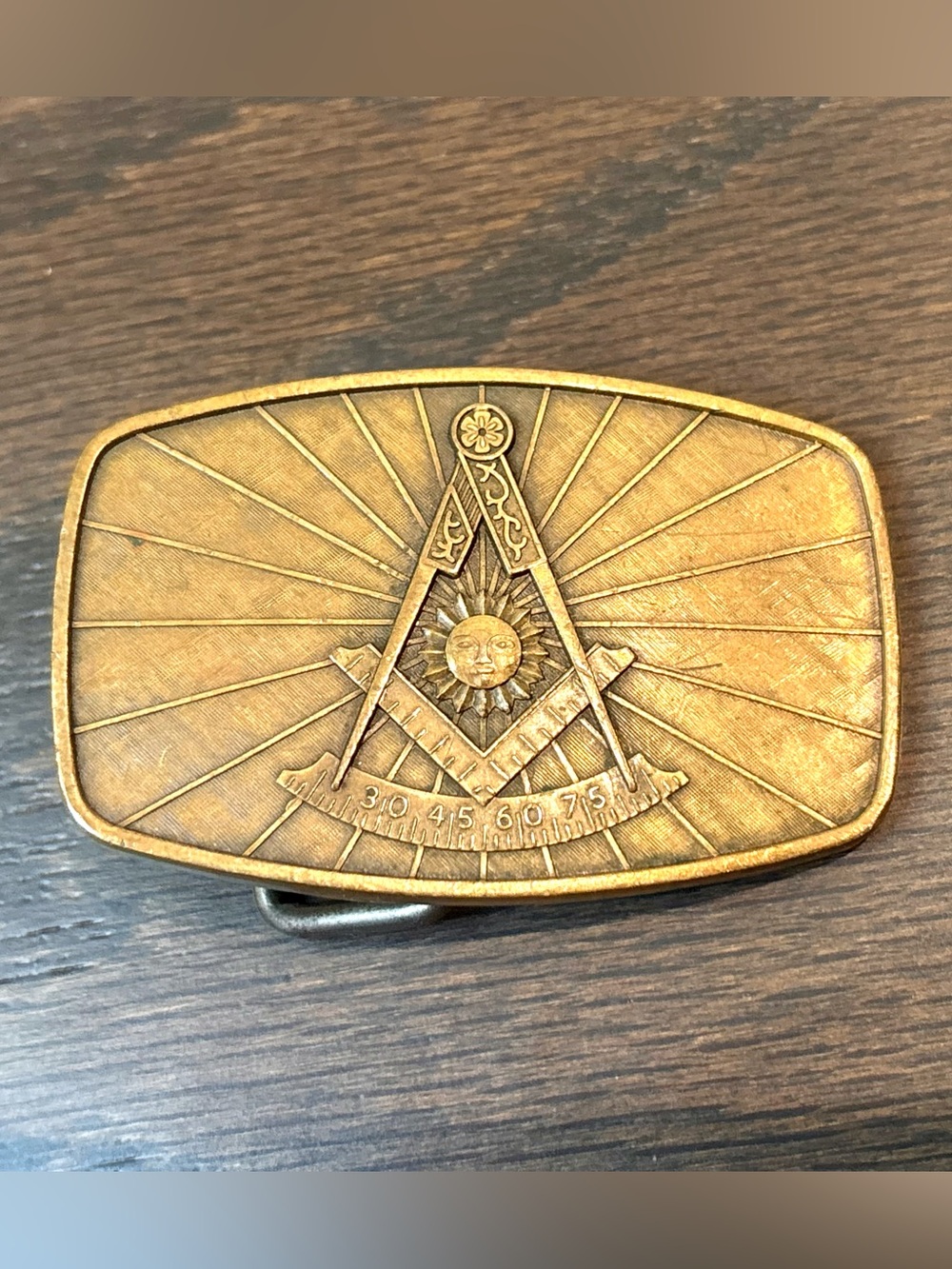 Vintage 1981 Masonic Freemason Belt Buckle- 2.5" x 1.5"- Harry Klitzner Co.